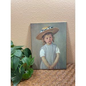 Vintage Mary Cassatt Child In A Straw Hat Plaque